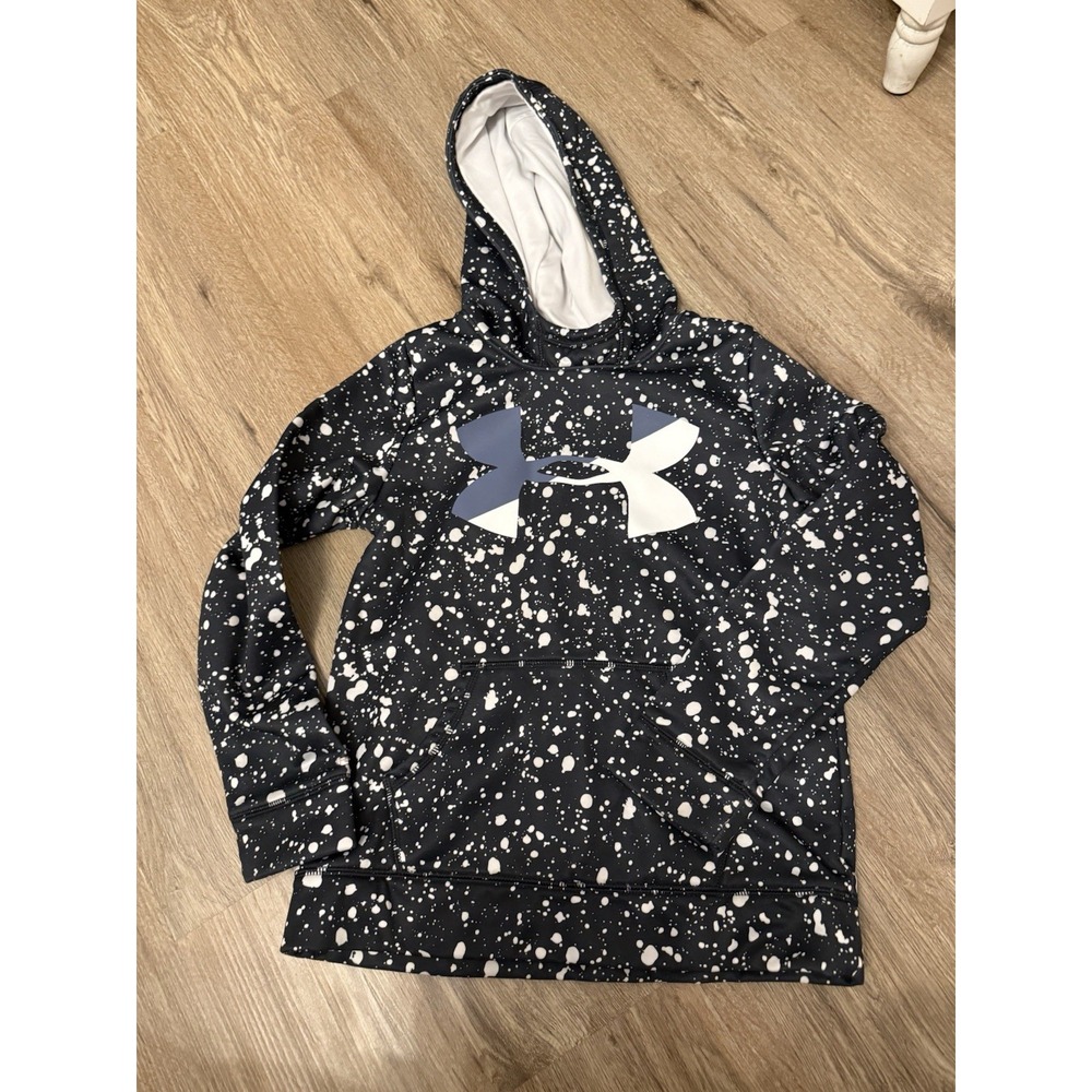 Youth Under Armour Hoodie Girls Size Medium Black‎ White Gray
